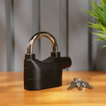 Alarm Security Lock – Motion Sensor, 110dB Siren Alert, Heavy-Duty Anti-Theft Padlock with 3 Keys, Weather-Resistant Heavy Body for Bikes, Gates, Doors, Sheds | Black