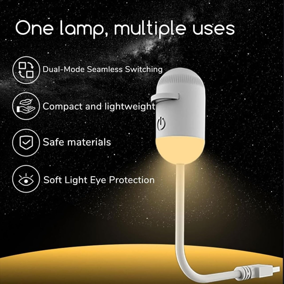 USB projection nightlight setup and focus adjustment instructions