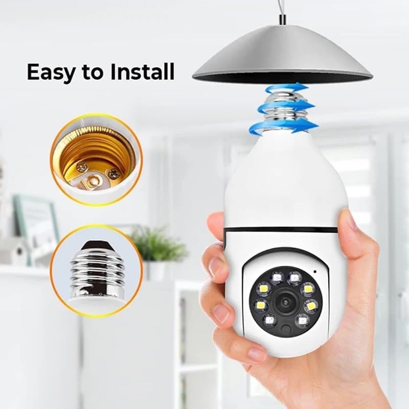 WiFi bulb security camera being installed into an E27 light socket