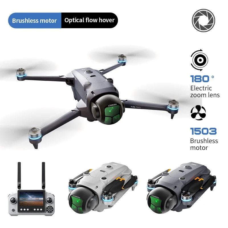 Folded A26 Pro drone close-up