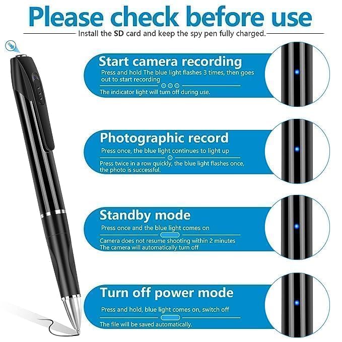 Black Spy Pen Camera product view