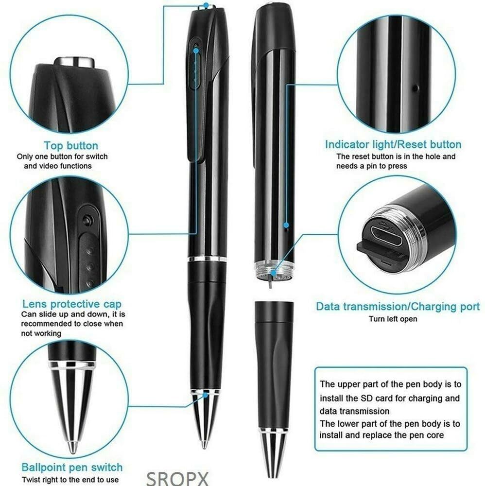 Camera pen connected to a laptop by USB