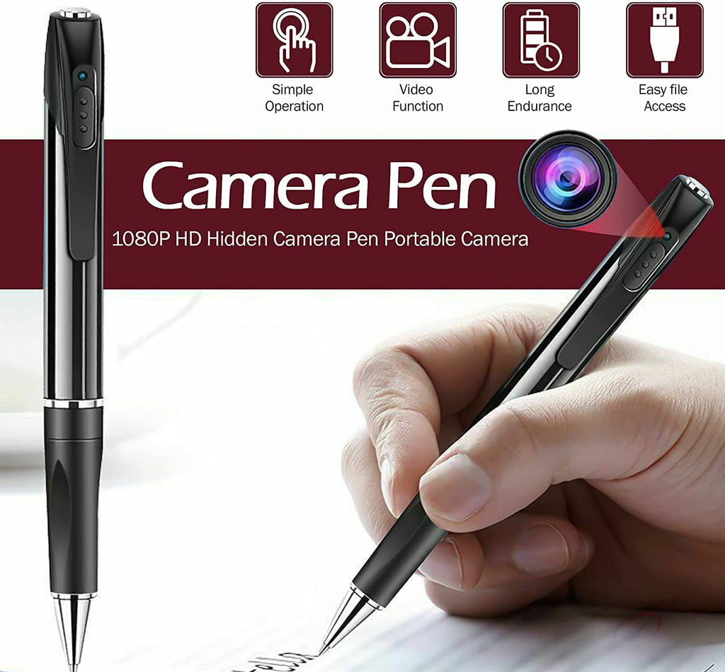 Spy Pen Camera buttons lens and charging connection