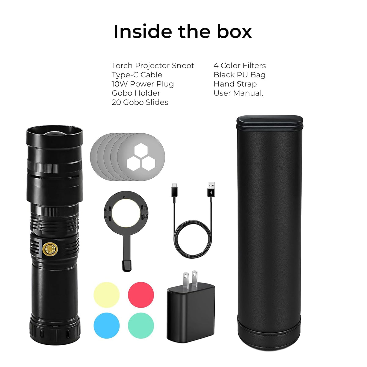 Digitek projector snoot four interchangeable colour filters