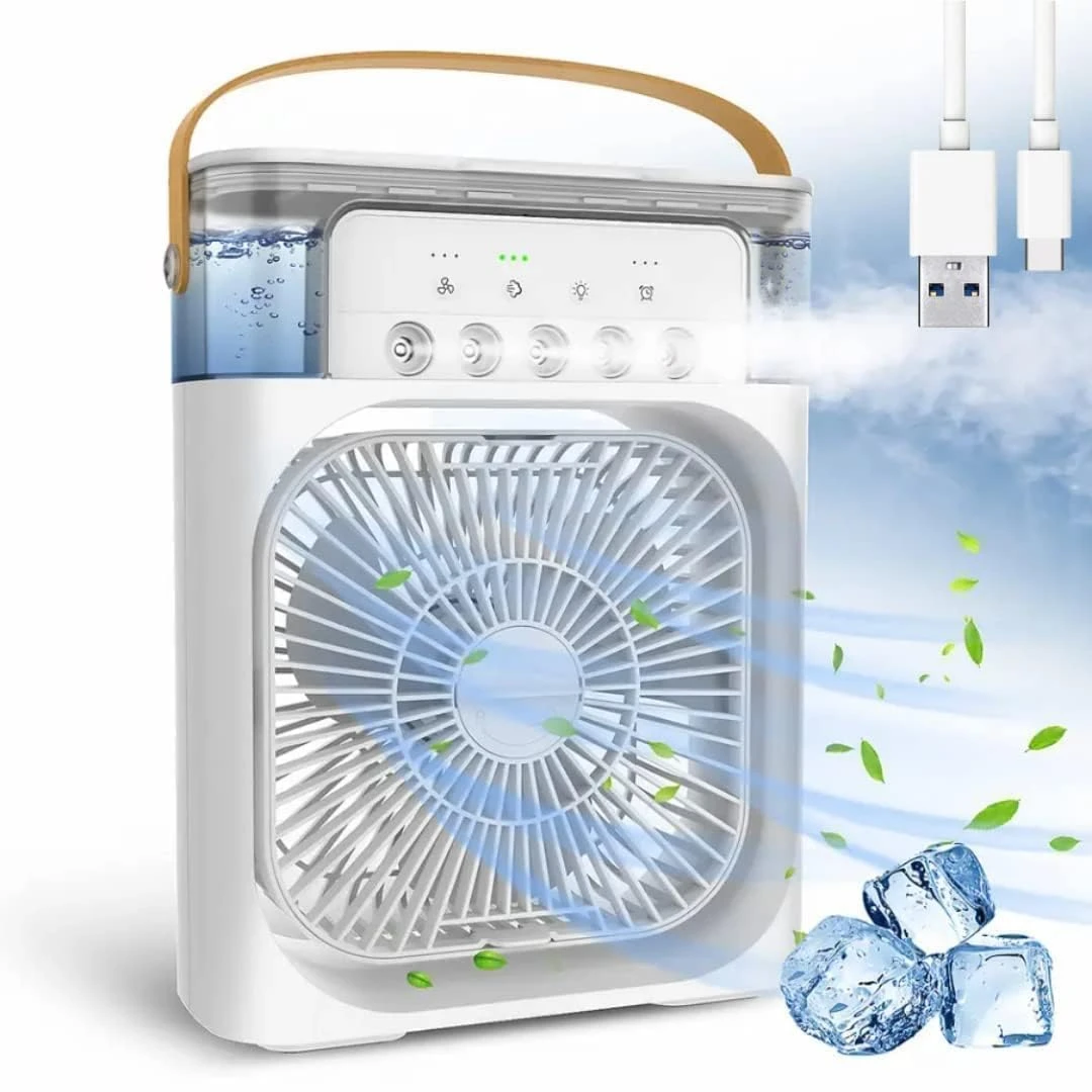 Portable Mini Air Cooler Fan with Mist Spray
